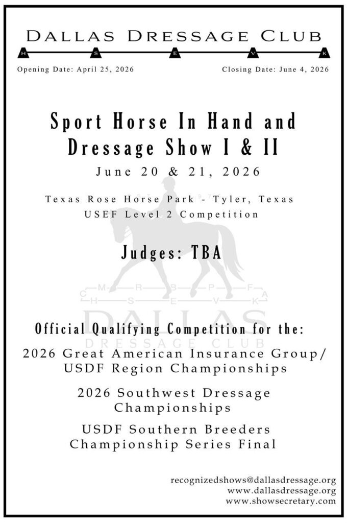2026 Dressage Sport Horse Breed Show I & II - banner